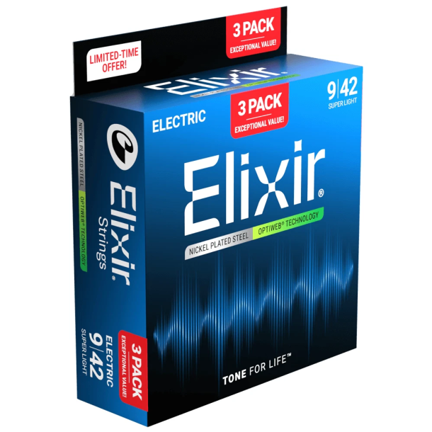 Elixir Optiweb 16571 3-pack 09-42 Super Light